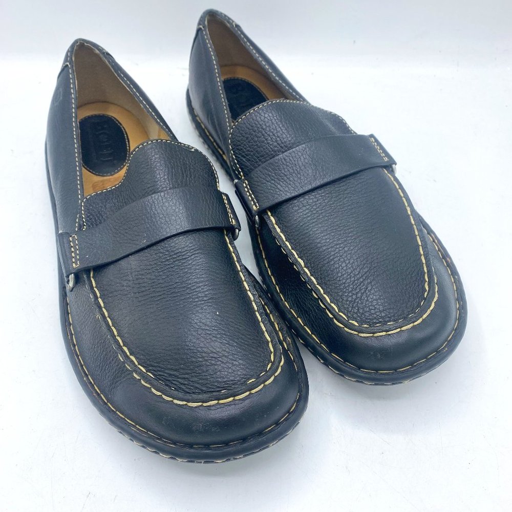 Born Men's Slip On Loafer Shoes Sz 12 M/W Black Leather Casual M3241 Excellent!